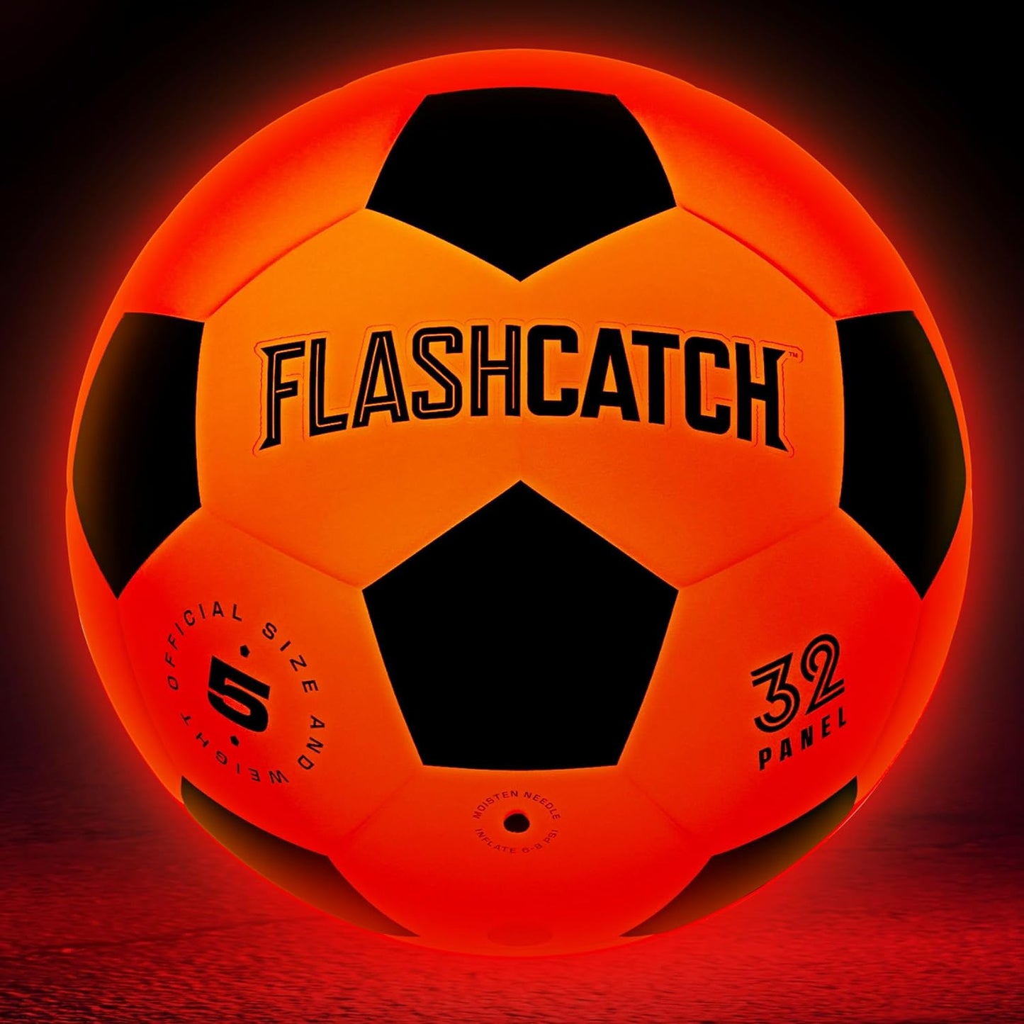 Illuminated Soccer Ball - Glow in the Dark Size 5 Sports Equipment for Children and Teens Aged 8+
