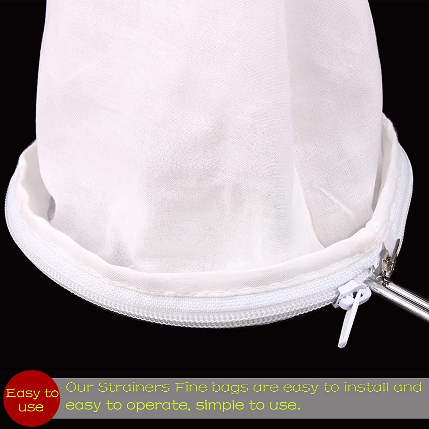 Ultra Fine Mesh Strainer Bags with Stainless Steel Frame Handle - Commercial Grade Reusable Food Filter Bags