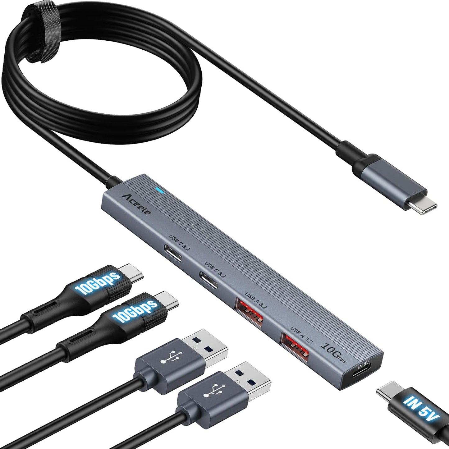 Ultra Slim USB 3.0 Hub with 4 Ports and 4Ft Extended Cable  Laptops, USB Flash Drives, Mobile Hard Drives