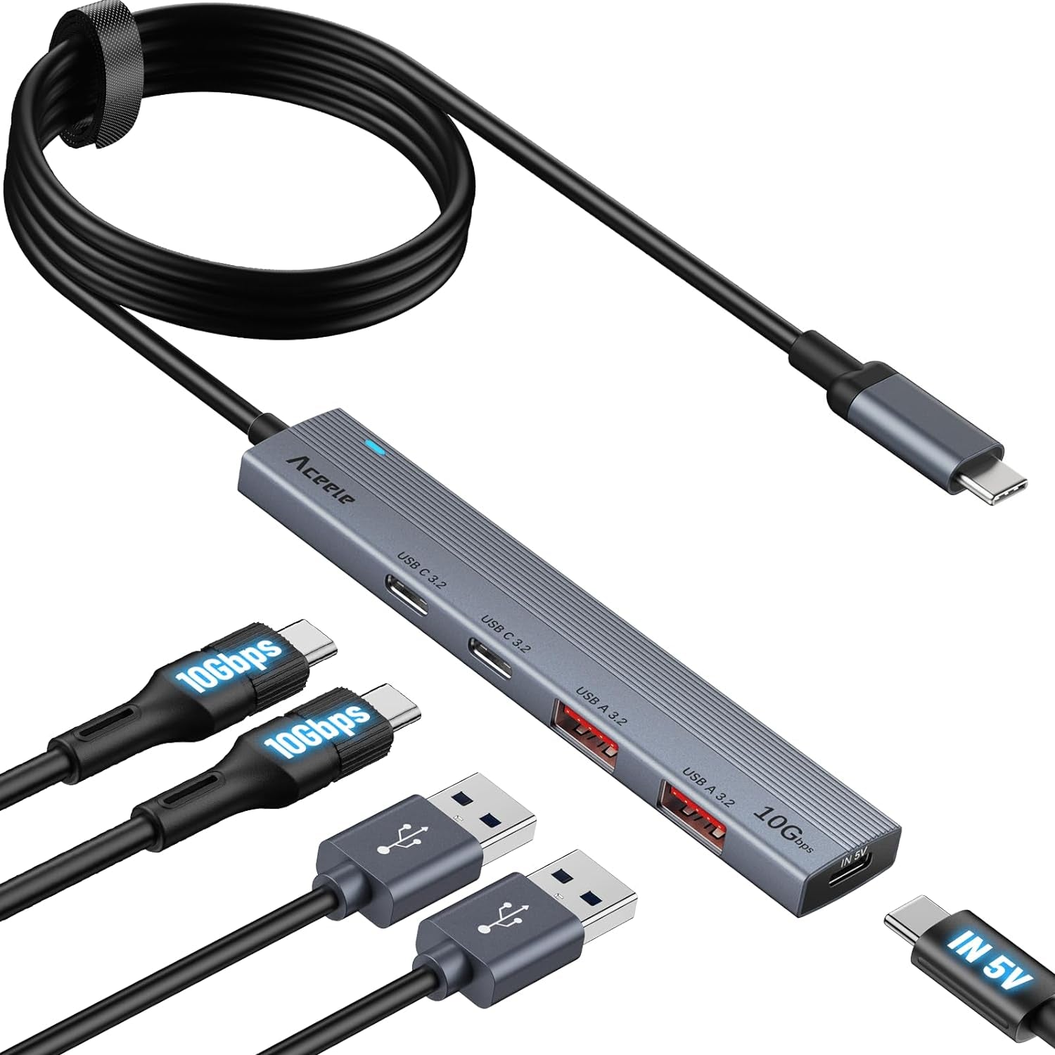 Ultra Slim USB 3.0 Hub with 4 Ports and 4Ft Extended Cable  Laptops, USB Flash Drives, Mobile Hard Drives