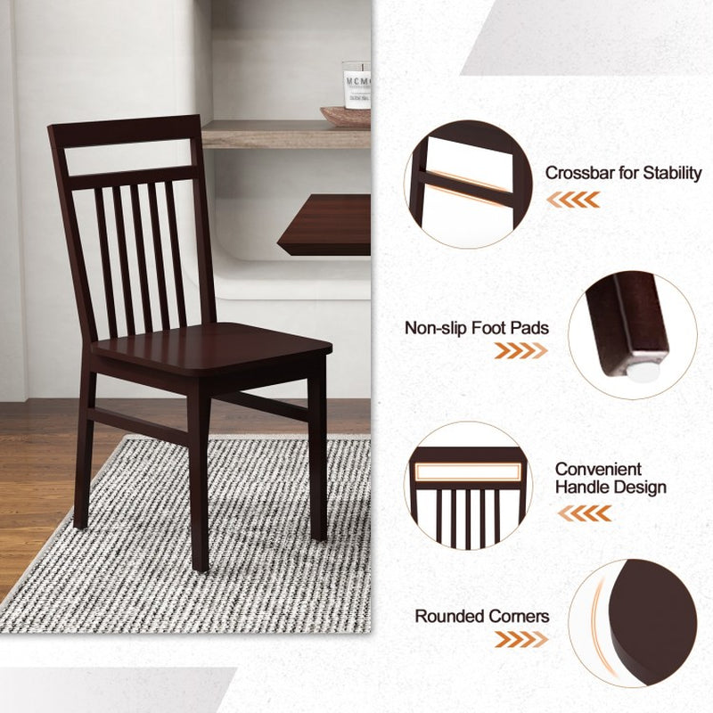 Set of 2 Farmhouse Dining Chairs with Angled High Backrest