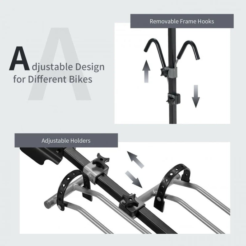 Hitch-Mounted Bike Rack for Two Bikes - Compatible with 1-1/4 Inch and 2 Inch Receivers