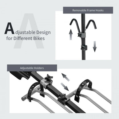 Hitch-Mounted Bike Rack for Two Bikes - Compatible with 1-1/4 Inch and 2 Inch Receivers