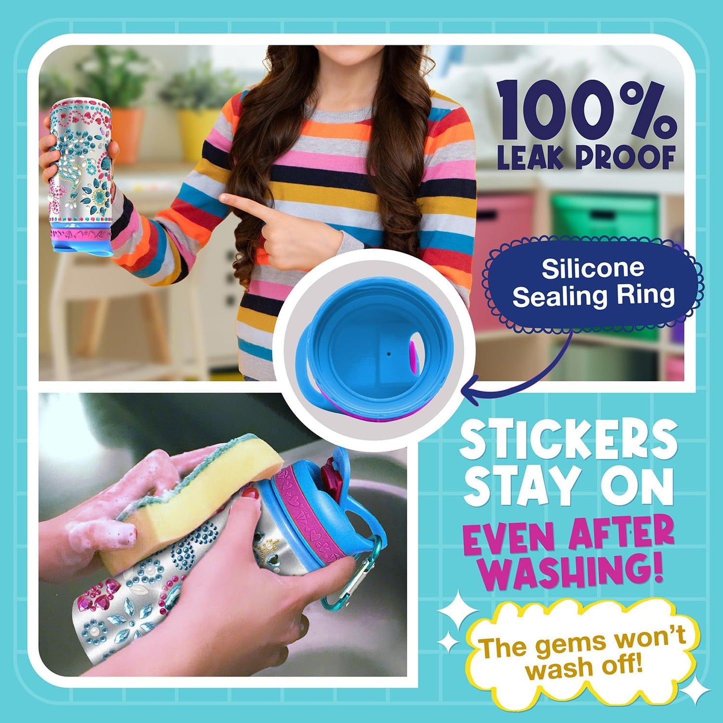 Customizable Water Bottle Craft Kits -Arts and Crafts Activity - Unicorn-Themed Toys for for Children Aged 6+