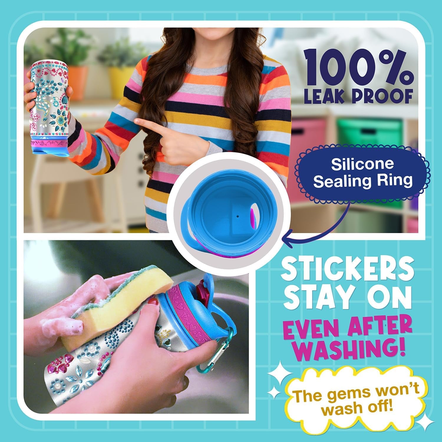 Customizable Water Bottle Craft Kits -Arts and Crafts Activity - Unicorn-Themed Toys for for Children Aged 6+