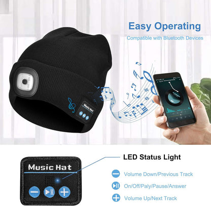 Unisex Bluetooth Beanie Hat with Integrated Wireless Headphones - Ideal Gift for Men and Dads