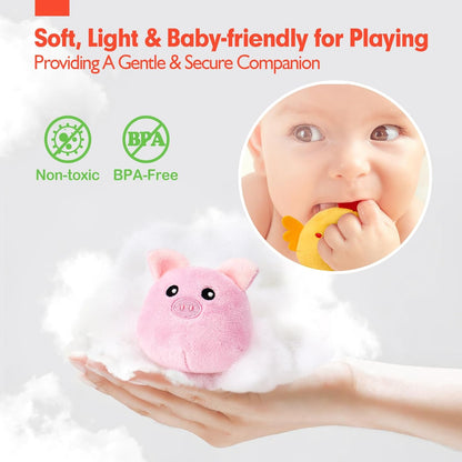Surprise Barn Plush Farm Animal Rattles and Mirror Baby Toys, Sensory Development Toys  6-12 Months - Travel Toys 