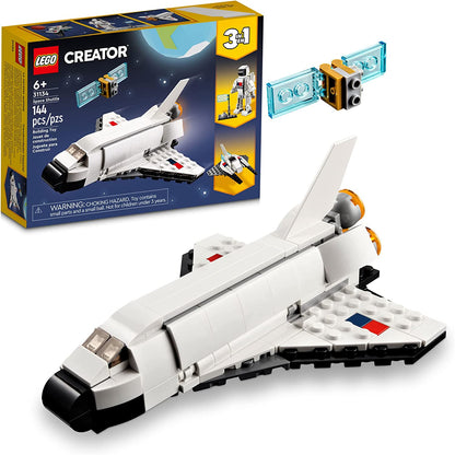 3 in 1 Space Shuttle Toys - Space Toys Building Set for Kids Ages 6+ - Option to Build 2 Spaceships or Astronaut 