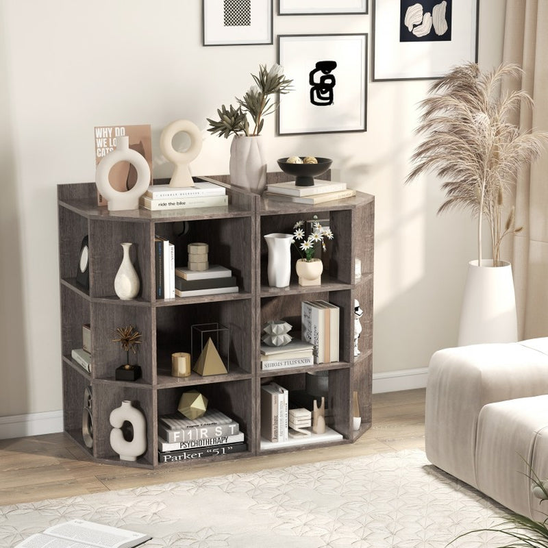 3-Tier Corner Cabinet with Integrated Charging Station for Bedroom Use