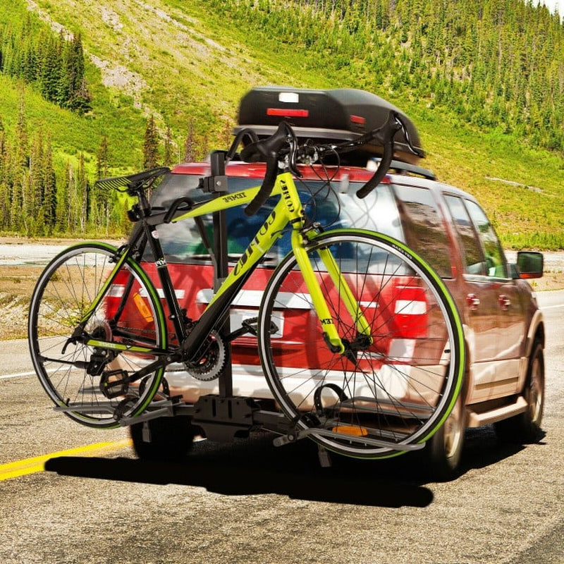 Hitch-Mounted Bike Rack for Two Bikes - Compatible with 1-1/4 Inch and 2 Inch Receivers
