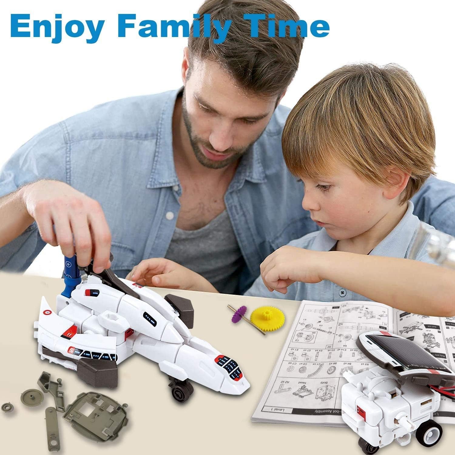 Educational Solar Robot Toys- Ages 8-13 - 6-in-1 DIY Science Kits for Building Experiments 