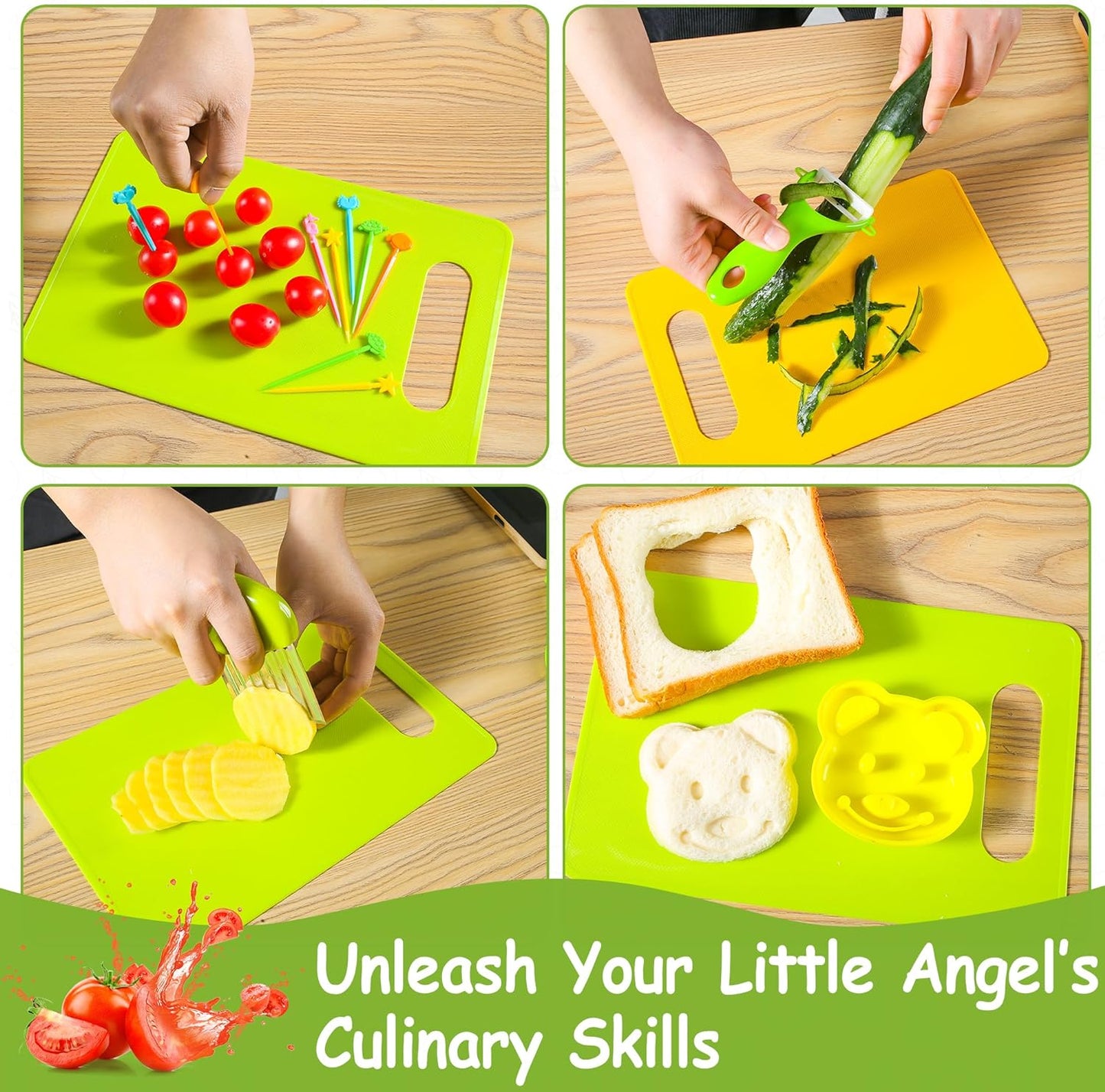 Montessori-Inspired Kids Knife Set: 46-Piece Cooking Tools for Toddlers, Ideal Gift for Ages 2 and Up