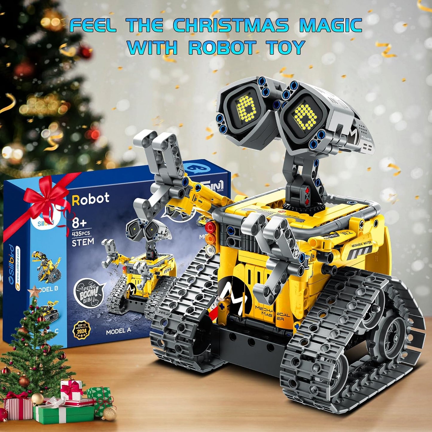  Educational Robot Building Set for Ages 8+ Remote and App-Controlled 5-in-1 Wall Robot Coding Kit, (435 Pieces)