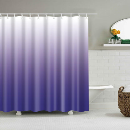 Modern Waterproof Polyester Bath Shower Curtain Set with Hooks and Elegant Design