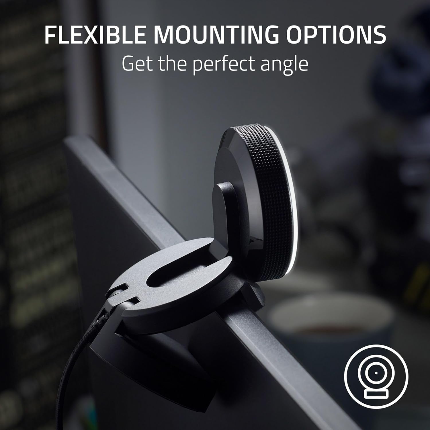 Full HD Streaming Webcam with Adjustable Ring Light, Built-In Microphone, and Autofocus - Compatible with Zoom, Teams, and Skype