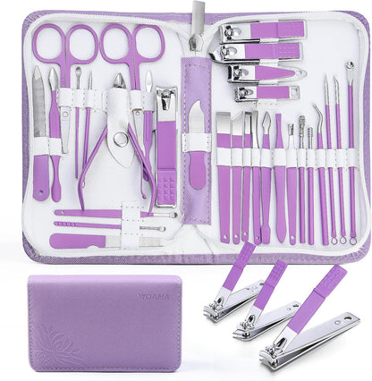 Manicure Set Pedicure Kit - 30 in 1 Nail Kit Professional Stainless Steel Nail Care Kit for Women - Pink