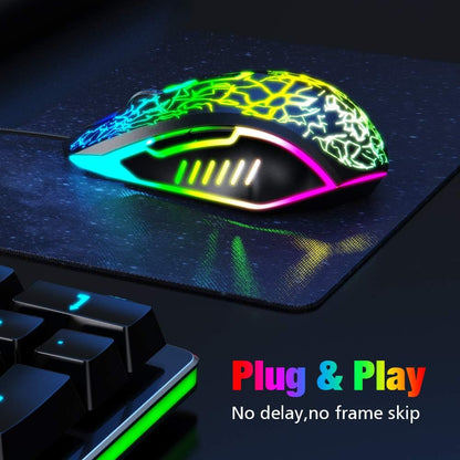 Gaming Mouse Ergonomic Wired Computer Mouse with 7 Colors LED Backlight, 4 DPI Settings up to 3600 DPI Compatible for Chromebook Windows 7/8/10/11 Xp/Mac/Linux Gamer/Notebook/Macbook
