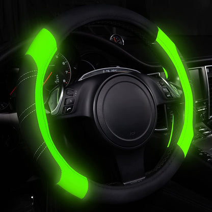 Line Rider Microfiber Leather Sport Steering Wheel Cover - Universal Fit (14.5-15 Inches) - Anti-Slip, Comfortable