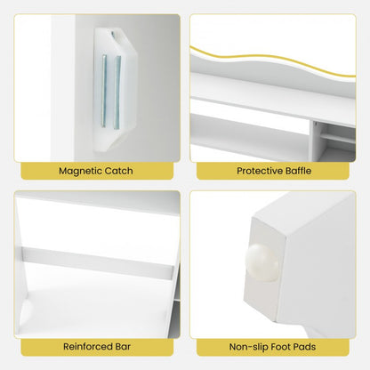 Over-the-Toilet Storage Cabinet with Integrated Toilet Paper Holder