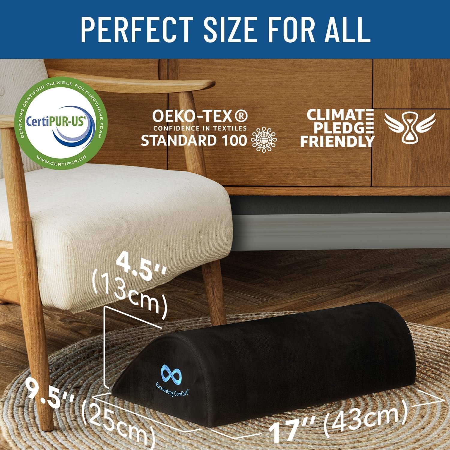Memory Foam Foot Rest under Desk - Ergonomic Office Foot Stool, Ideal Office Accessory for Foot Support, Repose Pied Bureau