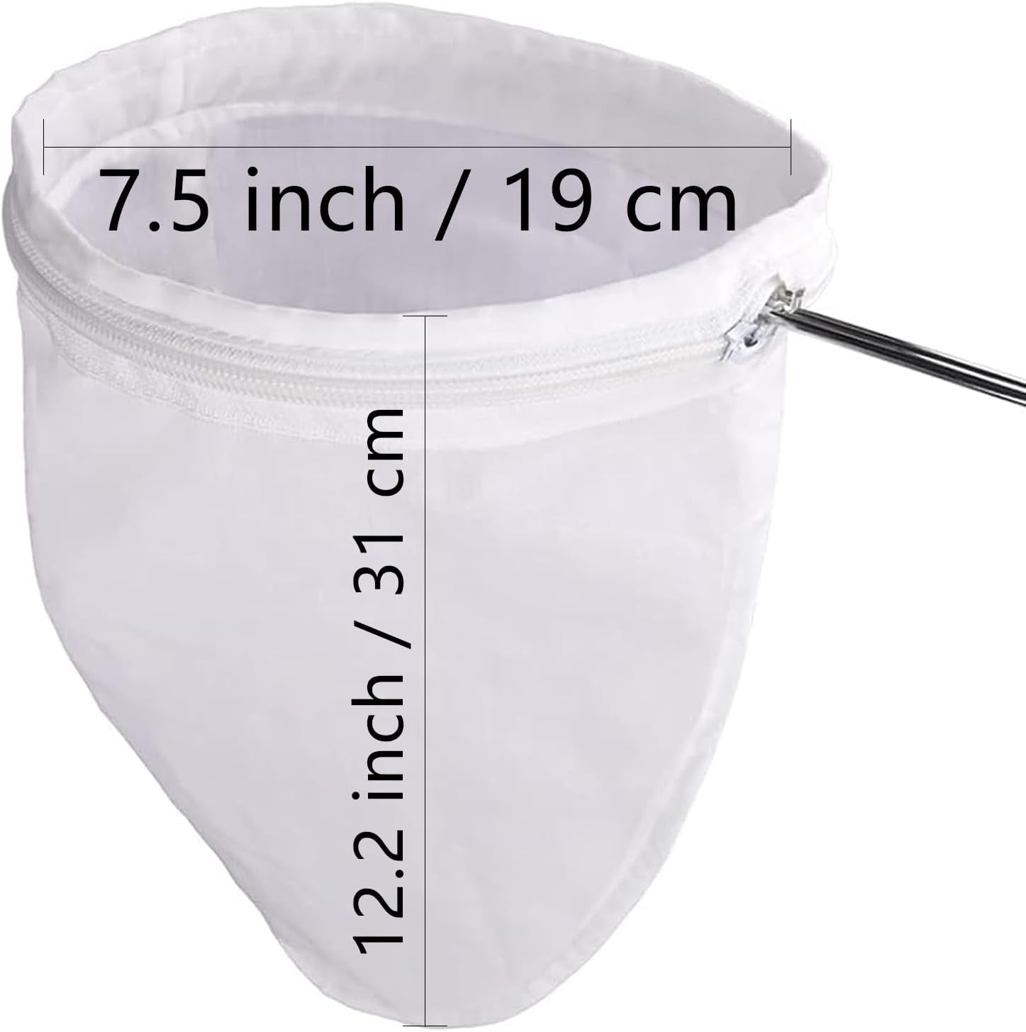 Ultra Fine Mesh Strainer Bags with Stainless Steel Frame Handle - Commercial Grade Reusable Food Filter Bags