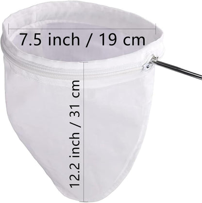 Ultra Fine Mesh Strainer Bags with Stainless Steel Frame Handle - Commercial Grade Reusable Food Filter Bags