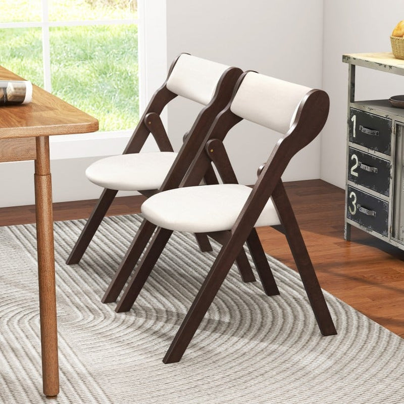 Set of 2 Folding Chairs with Cushioned Backrest and Seat for Enhanced Comfort