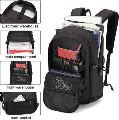 Water-Resistant Anti-Theft Laptop Backpack with USB Charging Port - 15.6 Inch Business Bag for Men and Women
