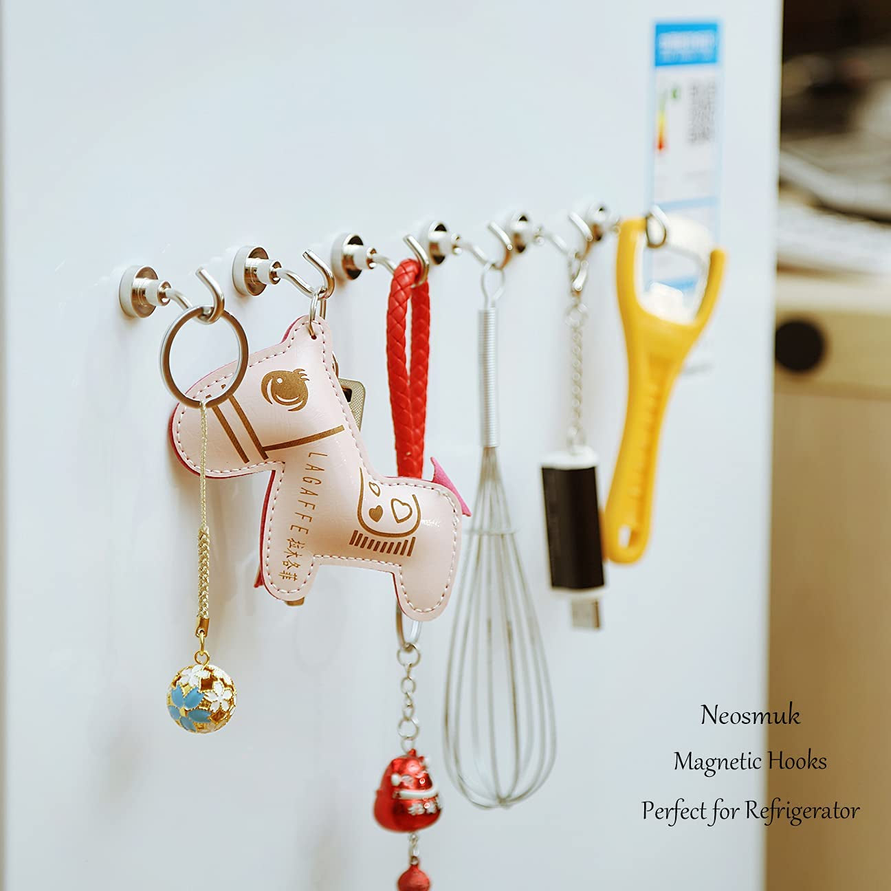Heavy-Duty Magnetic Hooks - 25 lb Capacity, Ideal for Cruise Essentials, Classroom Supplies, and Home Organization - Pack of 10