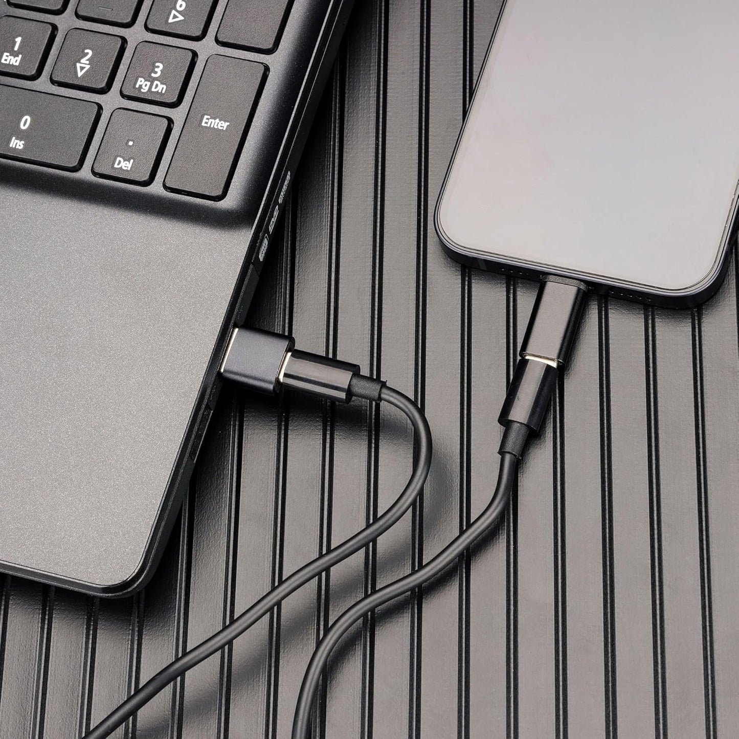Multi-Functional Compact Cable Organizer with 22" USB-C Cable and USB-A/Micro-USB/Lightning/OTG Adapter Kit for Travel and Data Transfer