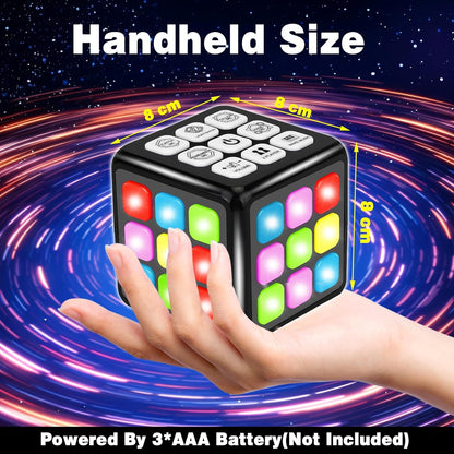 Electronic Memory and Brain Games Cube for Boys Aged 8+: Handheld Toy with Light and Music 