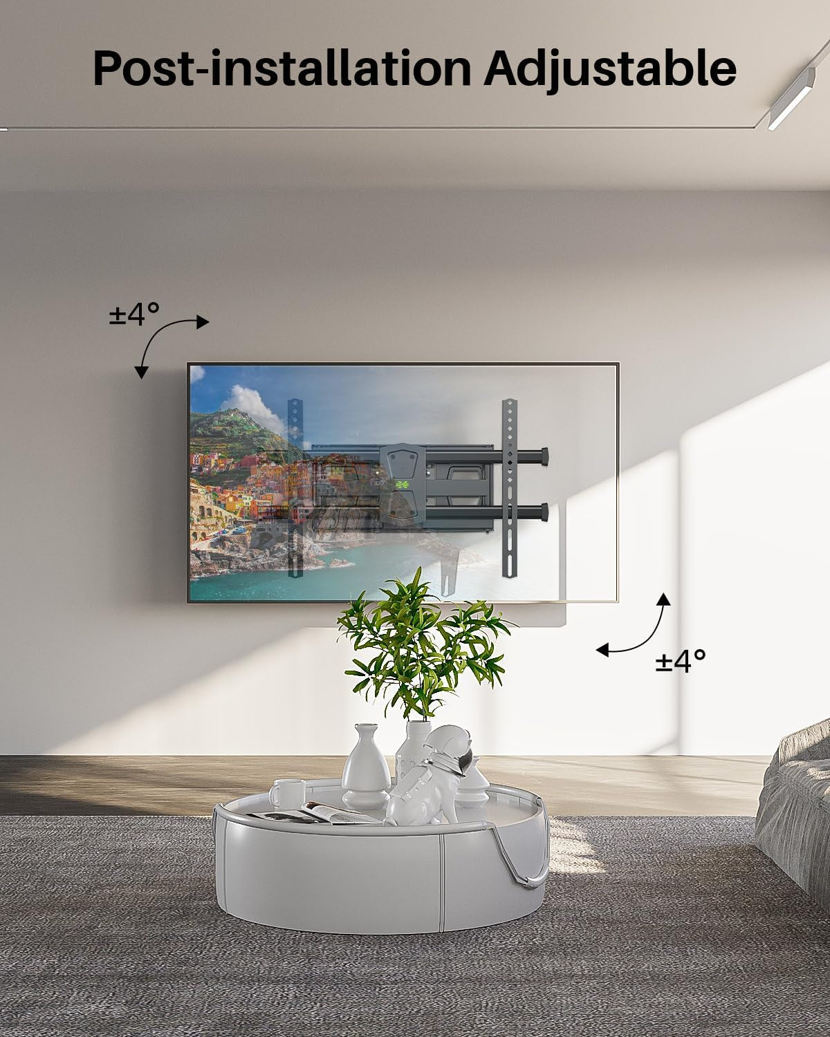 Full Motion TV Wall Mount for 42"-84" TVs, Articulating Swivel and Tilt Bracket, Max VESA 600x400mm, Supports Up to 120 lbs