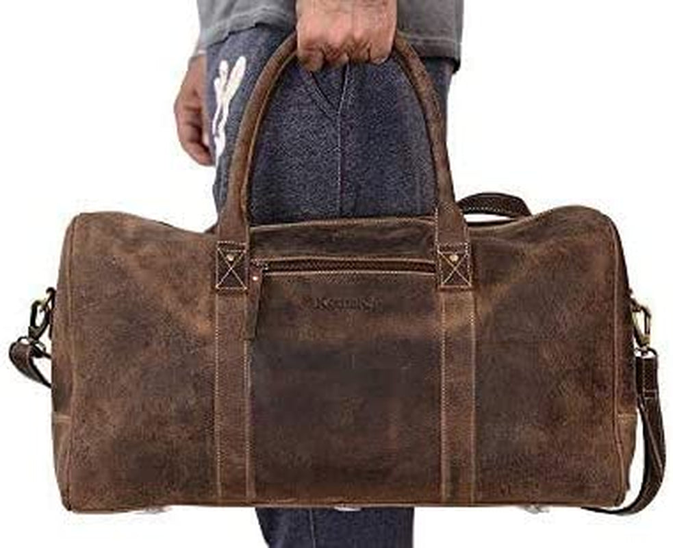 Genuine Leather Weekend Duffel Bag | Versatile Travel and Gym Bag for Men