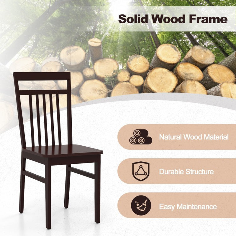 Set of 2 Farmhouse Dining Chairs with Angled High Backrest