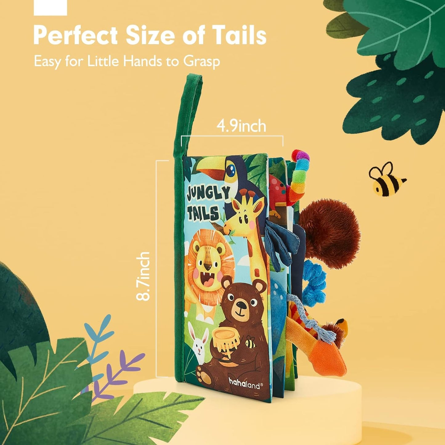 Jungly Tails Touch Feel Crinkle Cloth Book for Infants - Ideal for Newborns Aged 0-12 Months