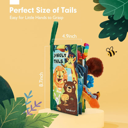 Jungly Tails Touch Feel Crinkle Cloth Book for Infants - Ideal for Newborns Aged 0-12 Months
