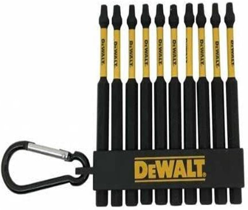 Mixed Square and Phillips Screw Bit Set with Carabiner Clip – 10 Pieces 