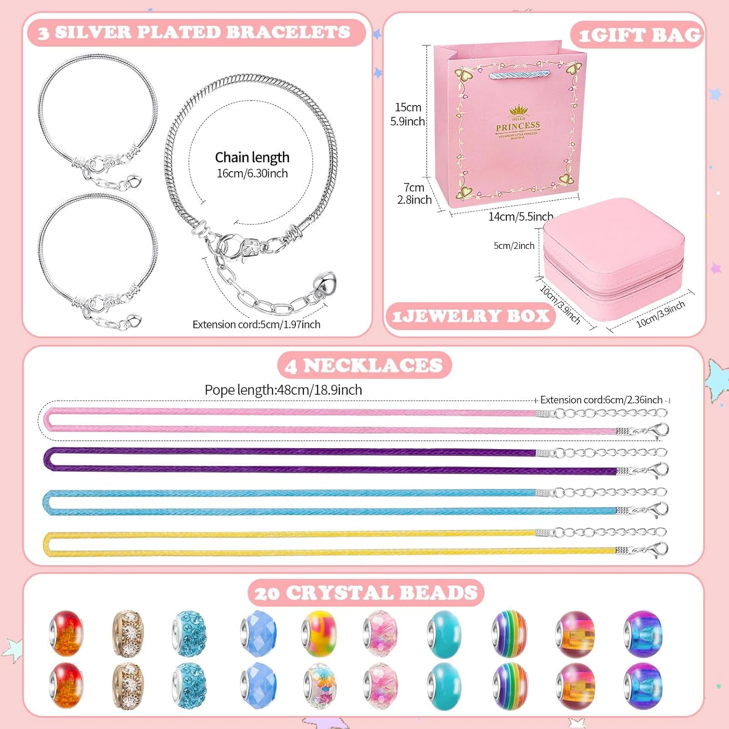 Charm Bracelet Making Kit for Girls Aged 4-12 - DIY Jewelry Craft Supplies and Arts & Crafts Set