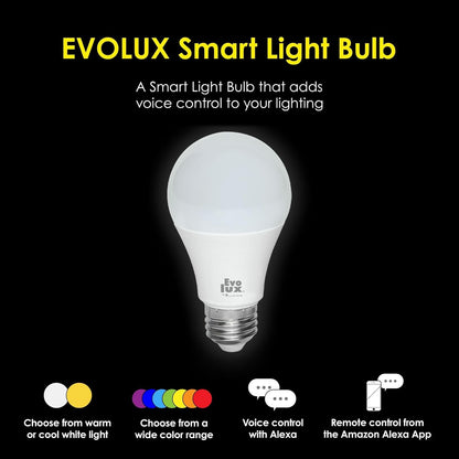 Dimmable Smart LED Light Bulb with WiFi Compatibility for Alexa - 806 Lumens, Energy Efficient, No Hub Required, Multicolor and Adjustable White Light (1)
