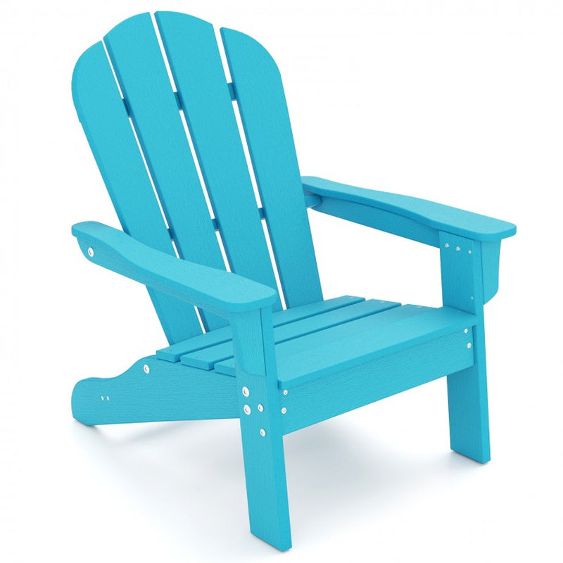All-Weather HDPE Children's Adirondack Chair with High Backrest and Armrests