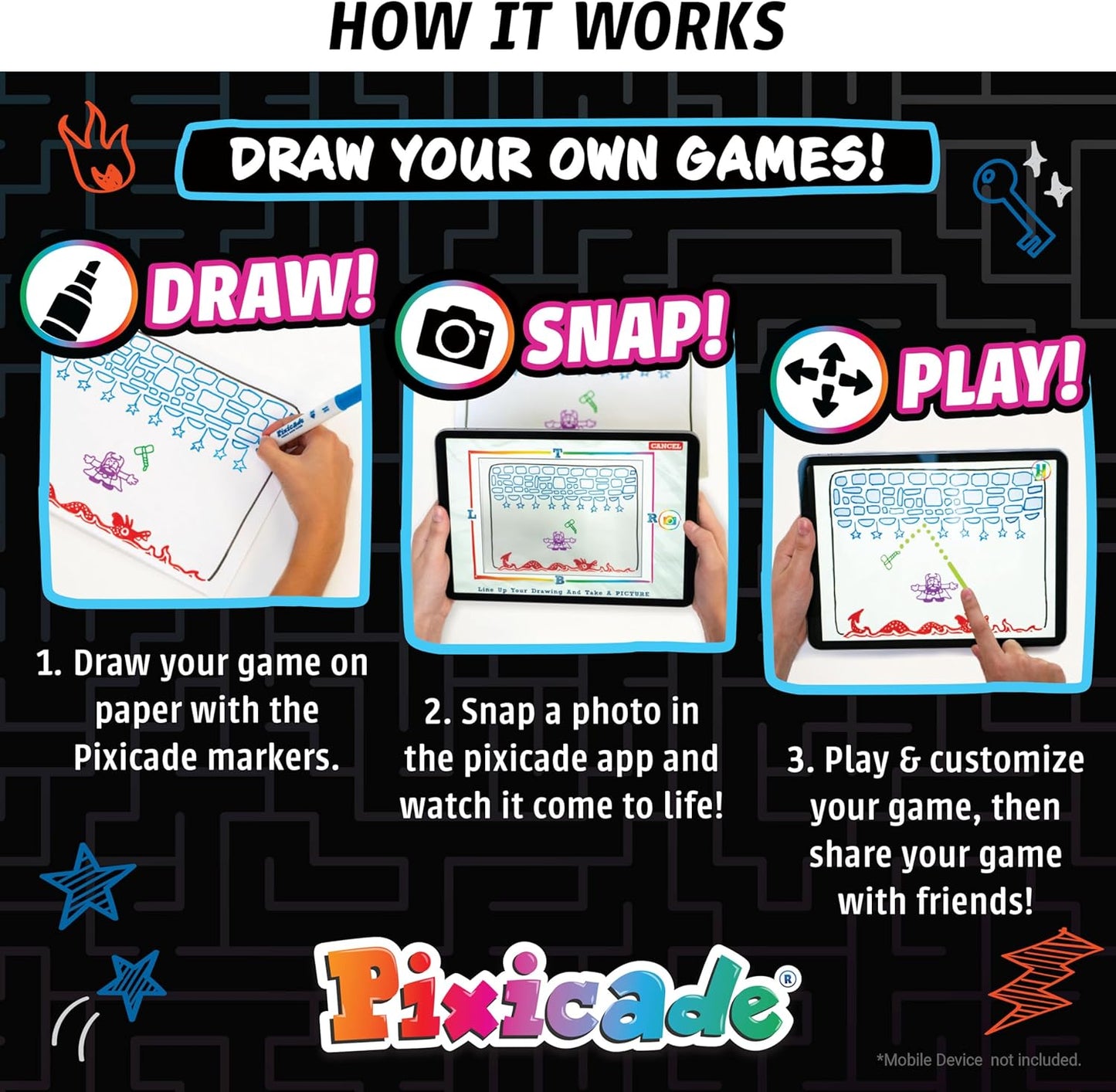 Transform Your Drawings into Playable Video Games-Create, Capture, Share Instant Mobile Games Enhanced 