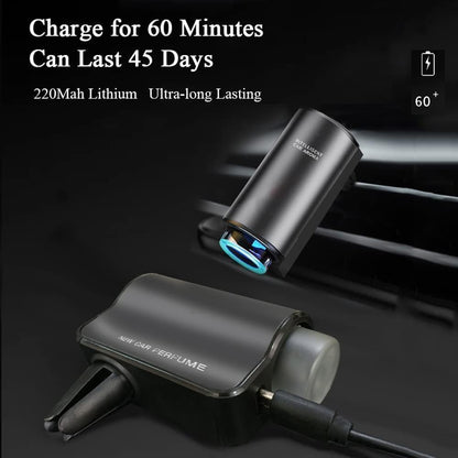 Rechargeable Car Air Freshener Diffuser with Adjustable Aroma Settings and Three Essential Oil Bottles