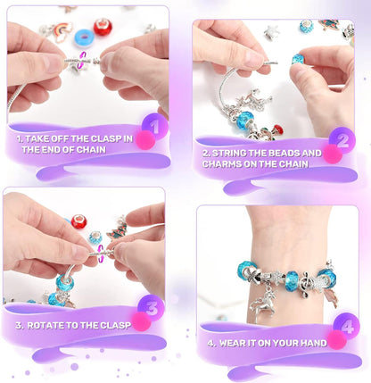 Jewelry Making Unicorn Kit-Themed Arts and Crafts Set for Creative Play and Gift Giving for Girls Ages 6+