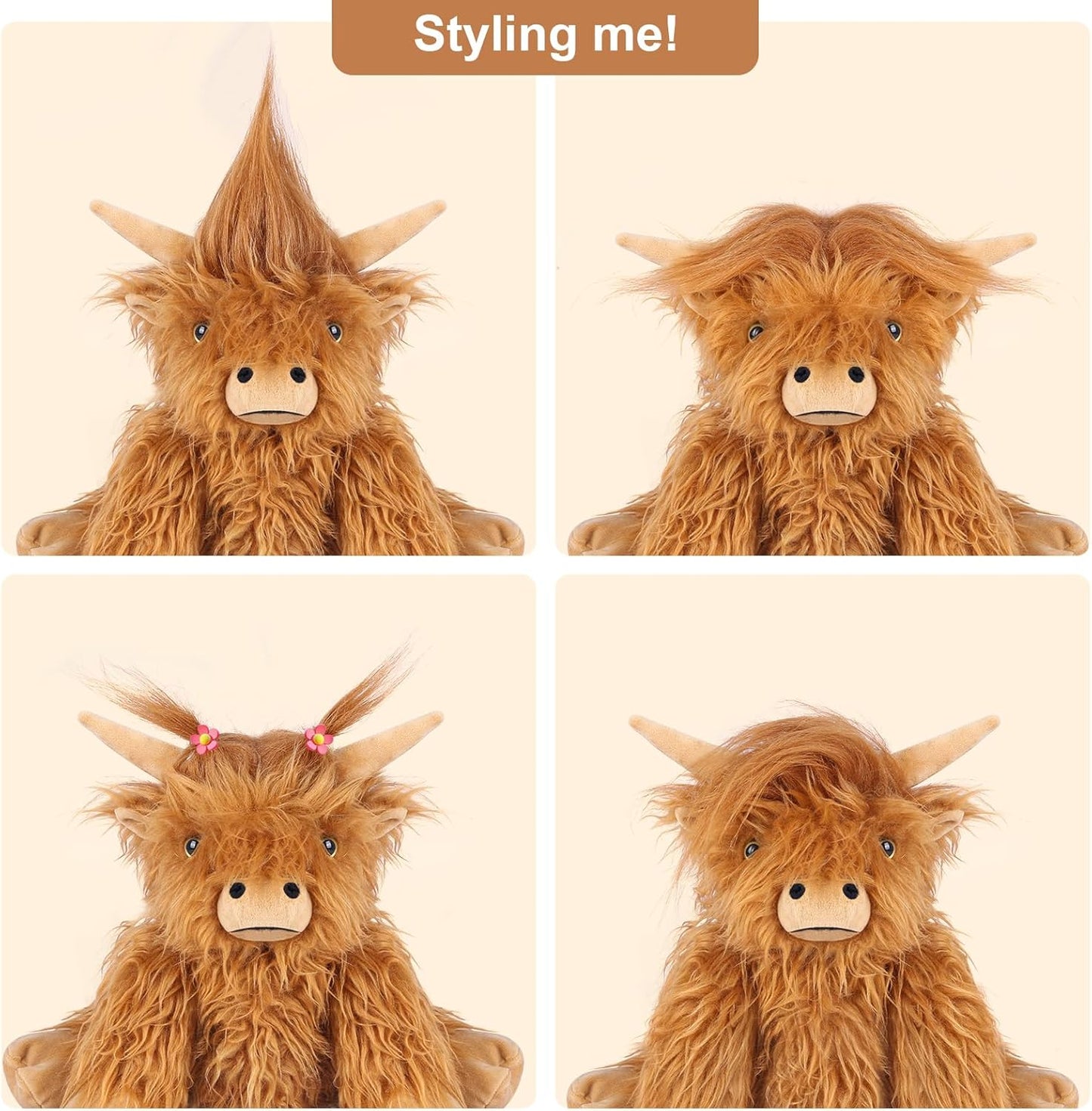 Microwavable Highland Cow Plush Toy - Lavender Scented Heating Pad for Cramps, Pain Relief, Stress Relief