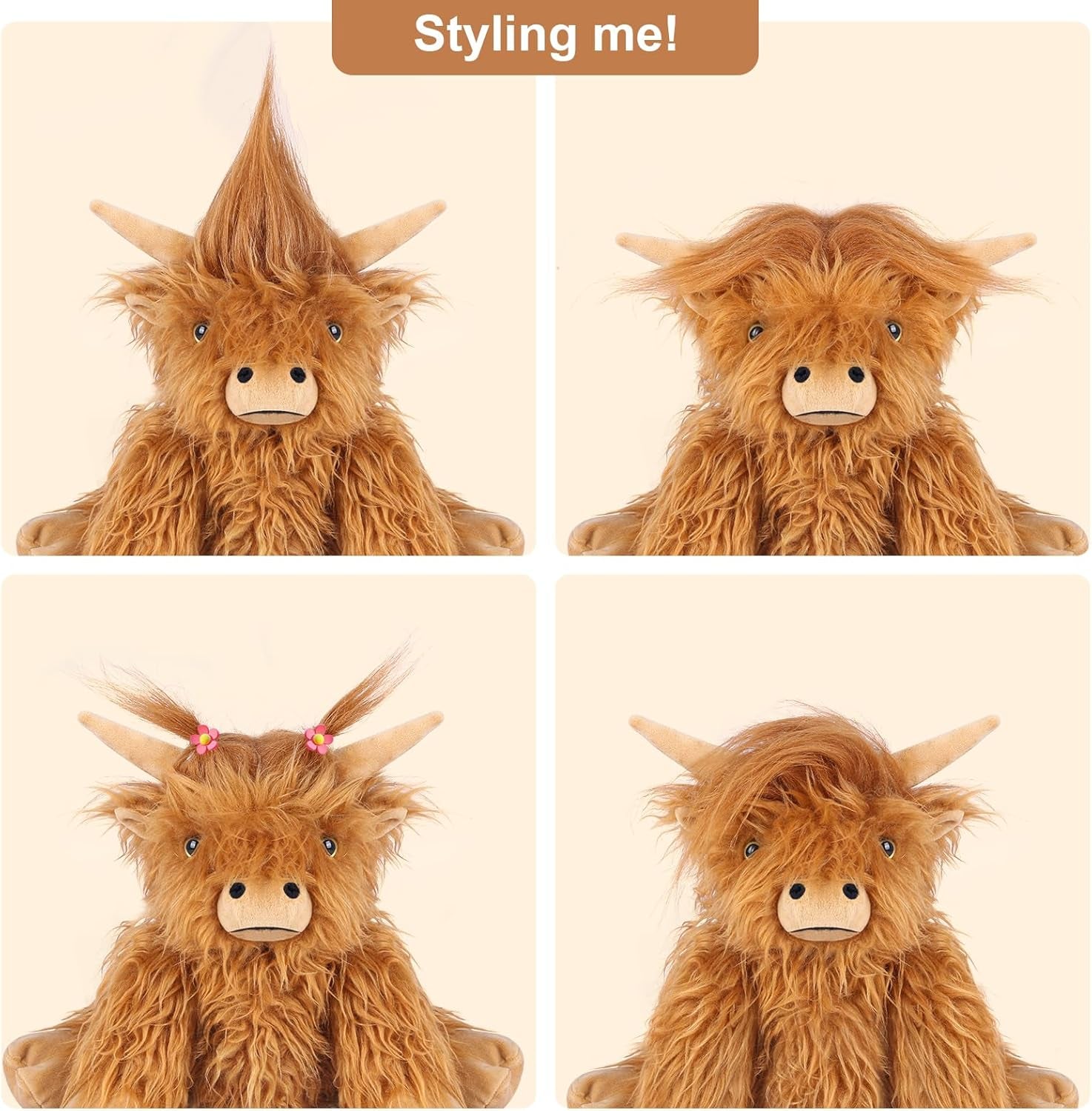 Microwavable Highland Cow Plush Toy - Lavender Scented Heating Pad for Cramps, Pain Relief, Stress Relief