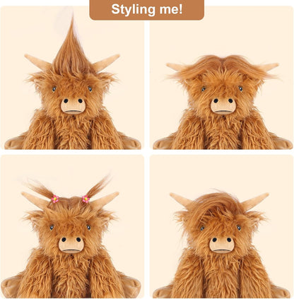 Microwavable Highland Cow Plush Toy - Lavender Scented Heating Pad for Cramps, Pain Relief, Stress Relief