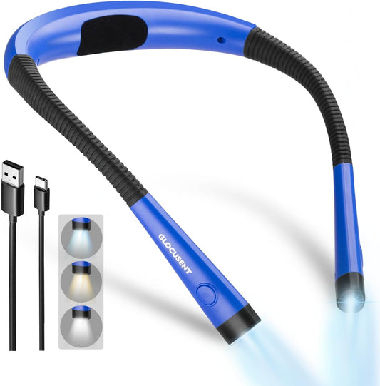 Rechargeable Book Light with 3 Color Temperatures and Flexible Neck - 80 Hours of Use for Reading, Knitting, Camping, and Repairing - Ideal Gift for Avid Readers