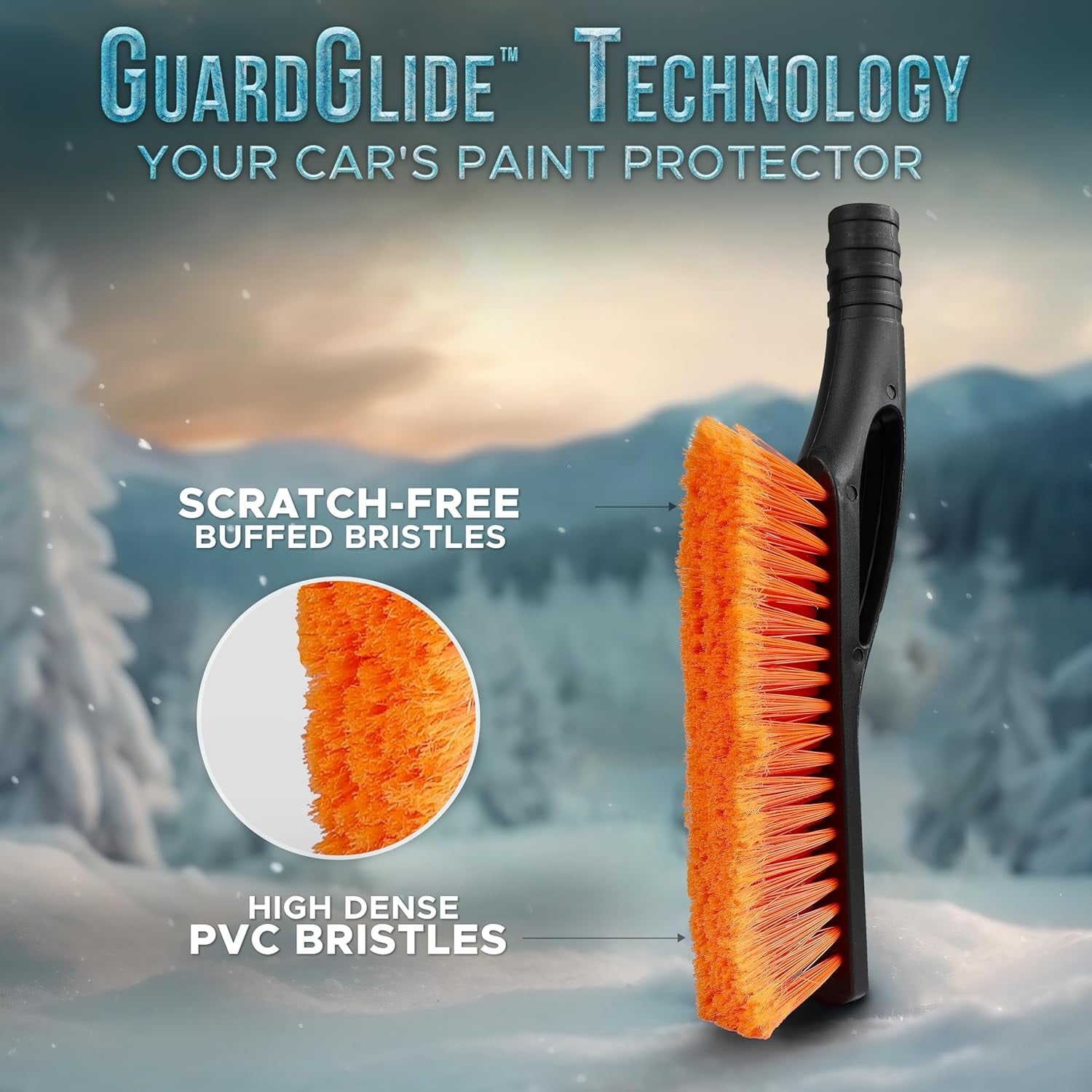 27-Inch Aluminum Snow Brush - Ice Scraper, Automotive Windshields, Windows | Ergonomic Foam Grip Winter Accessory 