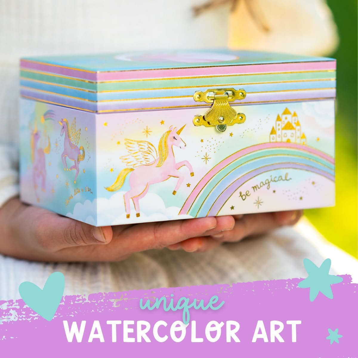 Musical Unicorn Jewelry Box for Girls - Enchanting Spinning Unicorn Music Box, Ages 3+ Dimensions: 6 x 4.7 x 3.5 inches