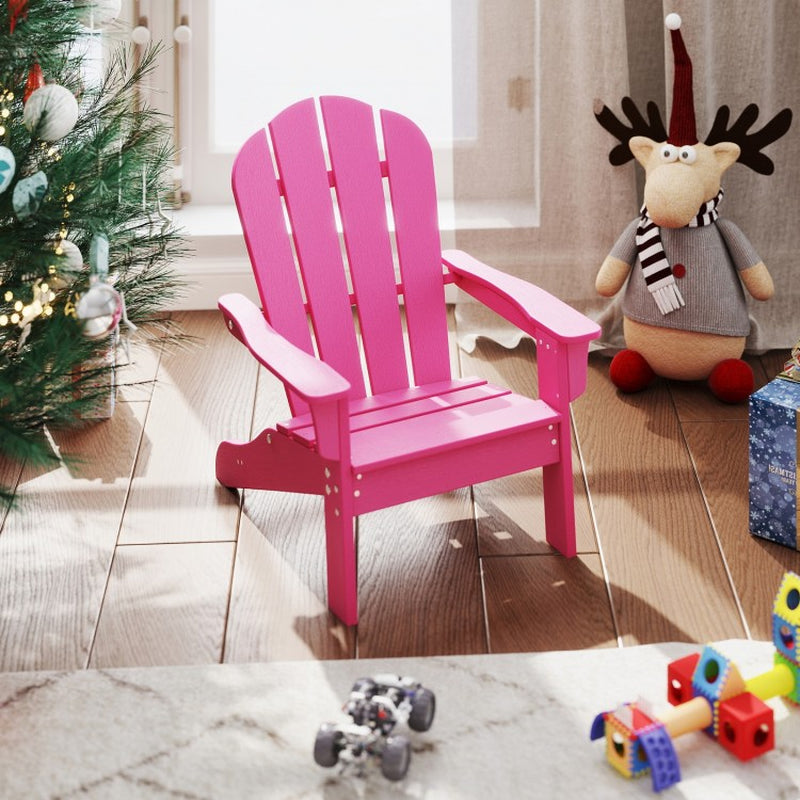 All-Weather HDPE Children's Adirondack Chair with High Backrest and Armrests
